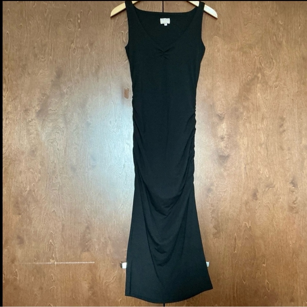 Peace By Lotta Stensson Ruched Bodycon Dress Sleeveless Midi Sexy Party Black M